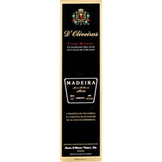Vinho da Madeira Seco 10 Anos garrafa 75 cl - D' Oliveiras