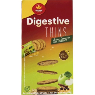 Bolachas Thins de Maçã embalagem 174 g - Vieira Digestive