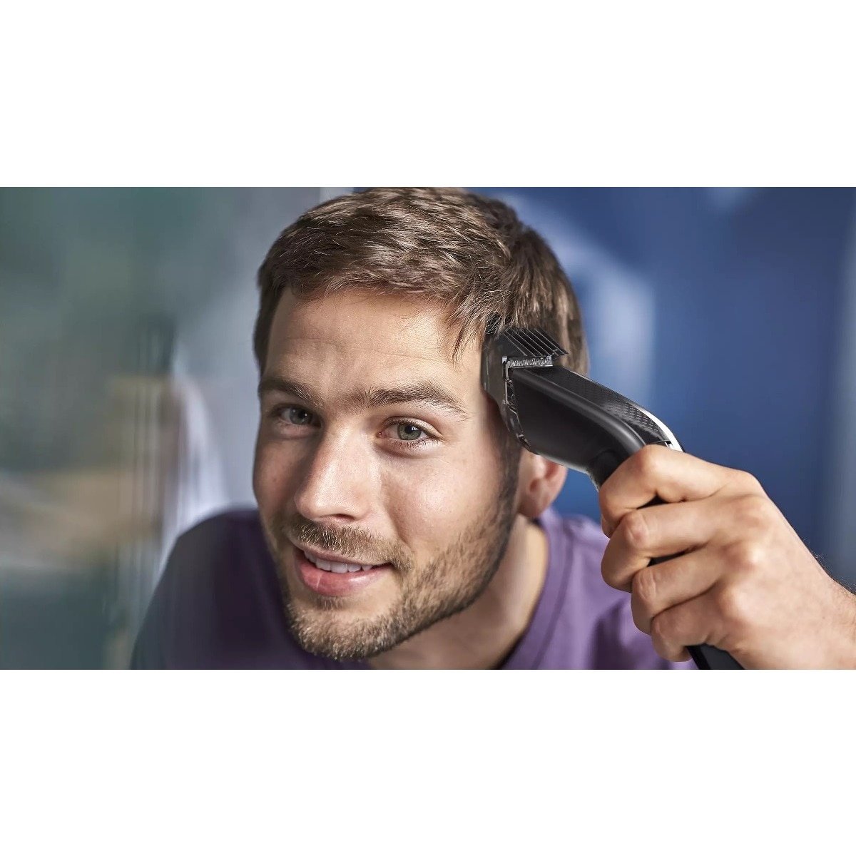 Aparador de Cabelo Philips HC7650/15 - Pente para Barba de 3 Dias, Uso com e sem Cabo. Autonomia 90 min, Bolsa Premium, Tesoura e Pente - Preto e Cinza 9