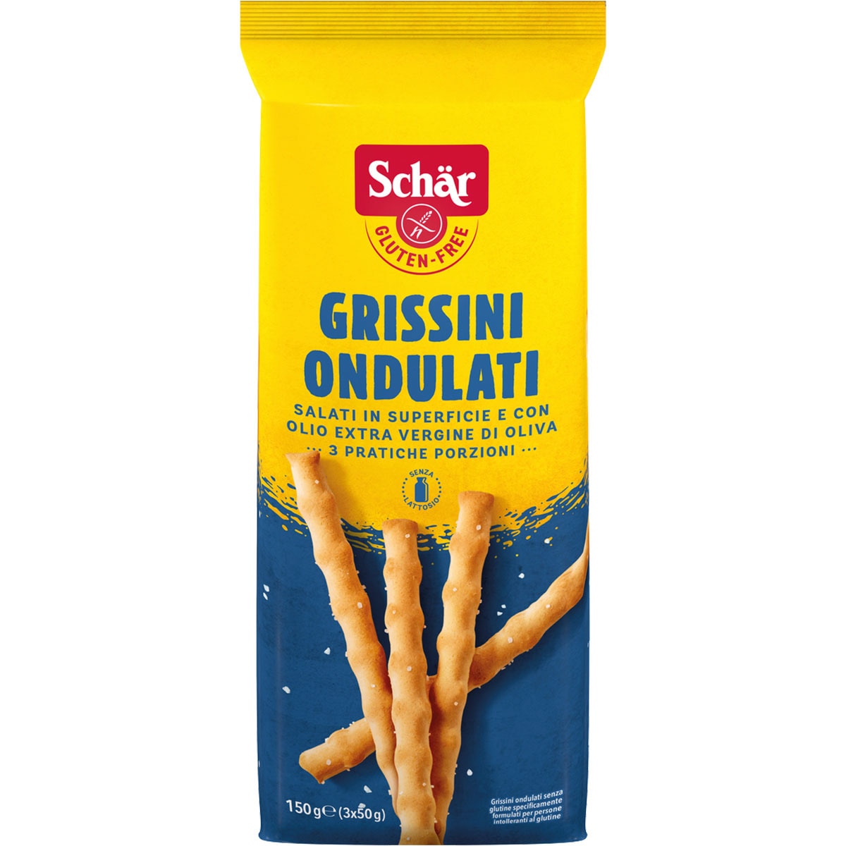 Grissini Ondulati con aceite de oliva virgen sin gluten y sin lactosa paquete 150 g