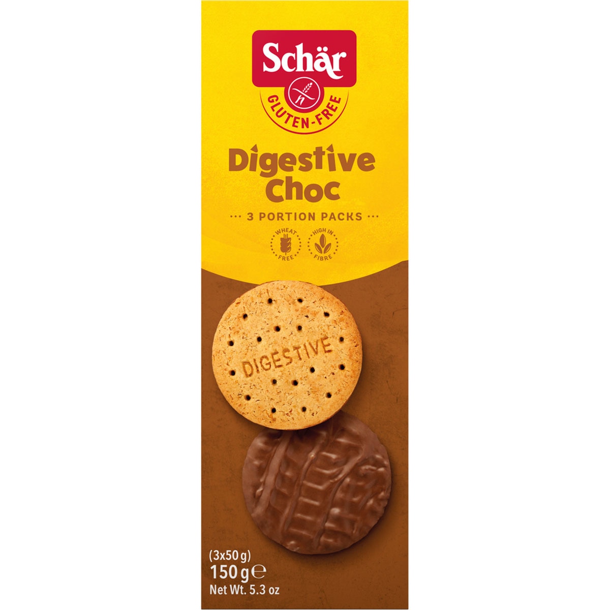 Digestive Choc galletas bañadas en chocolate sin gluten envase 150 g