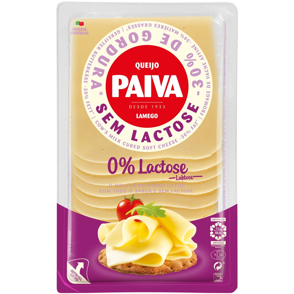 Queijo Flamengo em Fatias sem Lactose embalagem 150 g