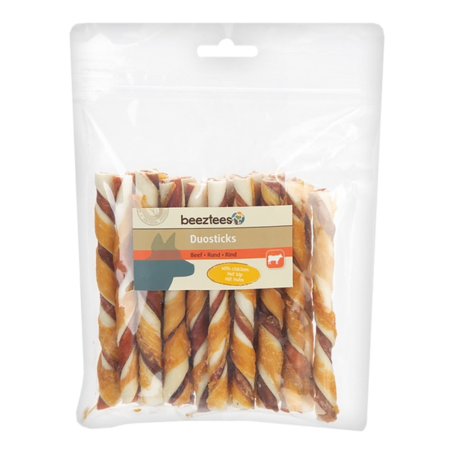 Imagen 0 de Snack para perros Beeztees Duostick ternera y pollo 200 g