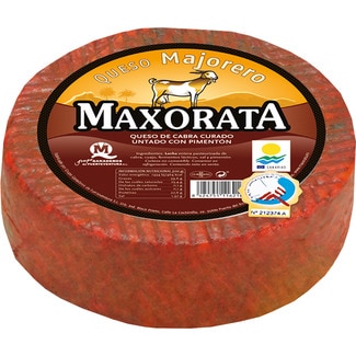 queso canario de cabra curado untado con pimentón DOP Majorero peso aproximado pieza 3 kg - Maxorata