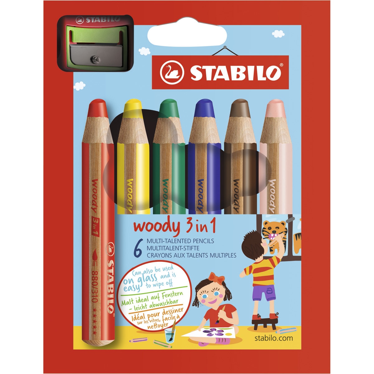 Imagen 0 de Pack de 6 Lápices de Color Multitalento woody 3 en 1 STABILO Multicolor