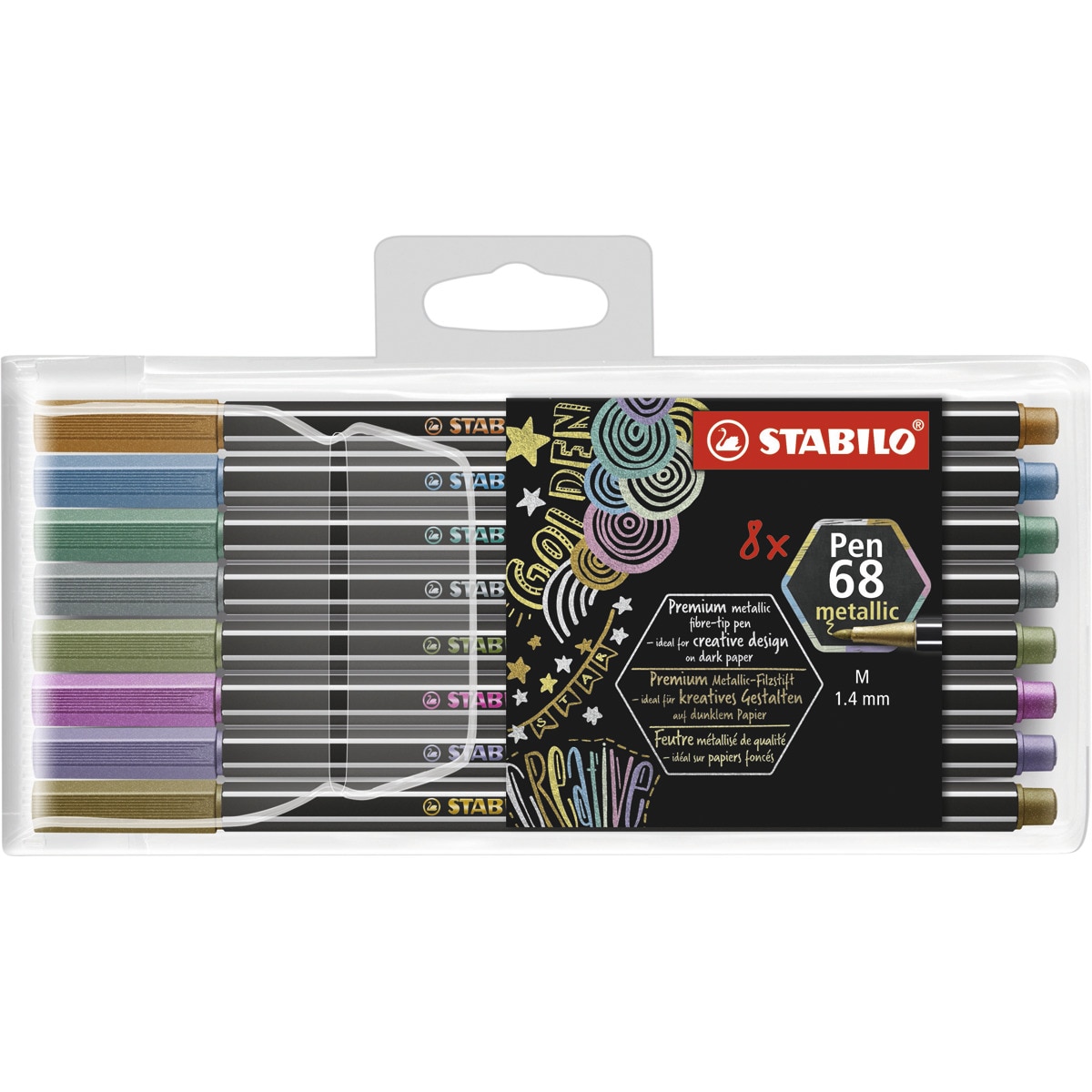 Imagen 0 de Pack 8 Rotuladores Premium Metálico Pen 68 metallic STABILO Multicolor