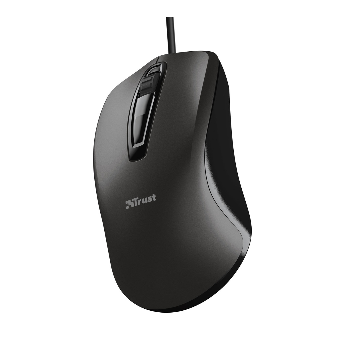 Ratón óptico con cable Trust Carve negro Negro-3