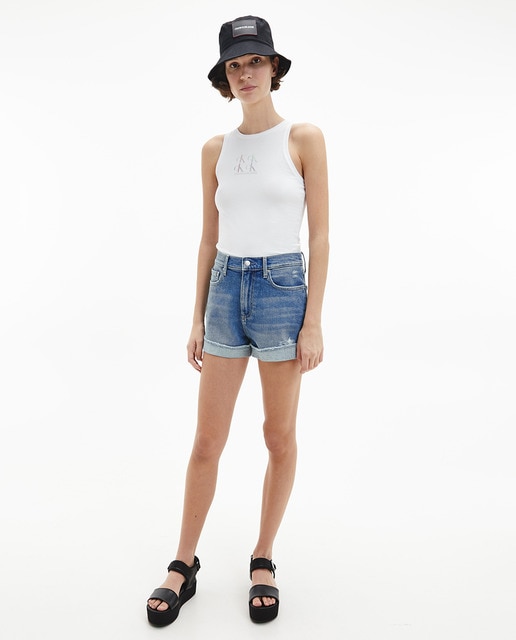 Short de mujer vaquero de tiro alto · Calvin Klein Jeans · El Corte Inglés