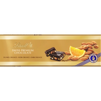 Chocolate Preto com Amêndoa e Laranja Gold embalagem 300 g - Lindt