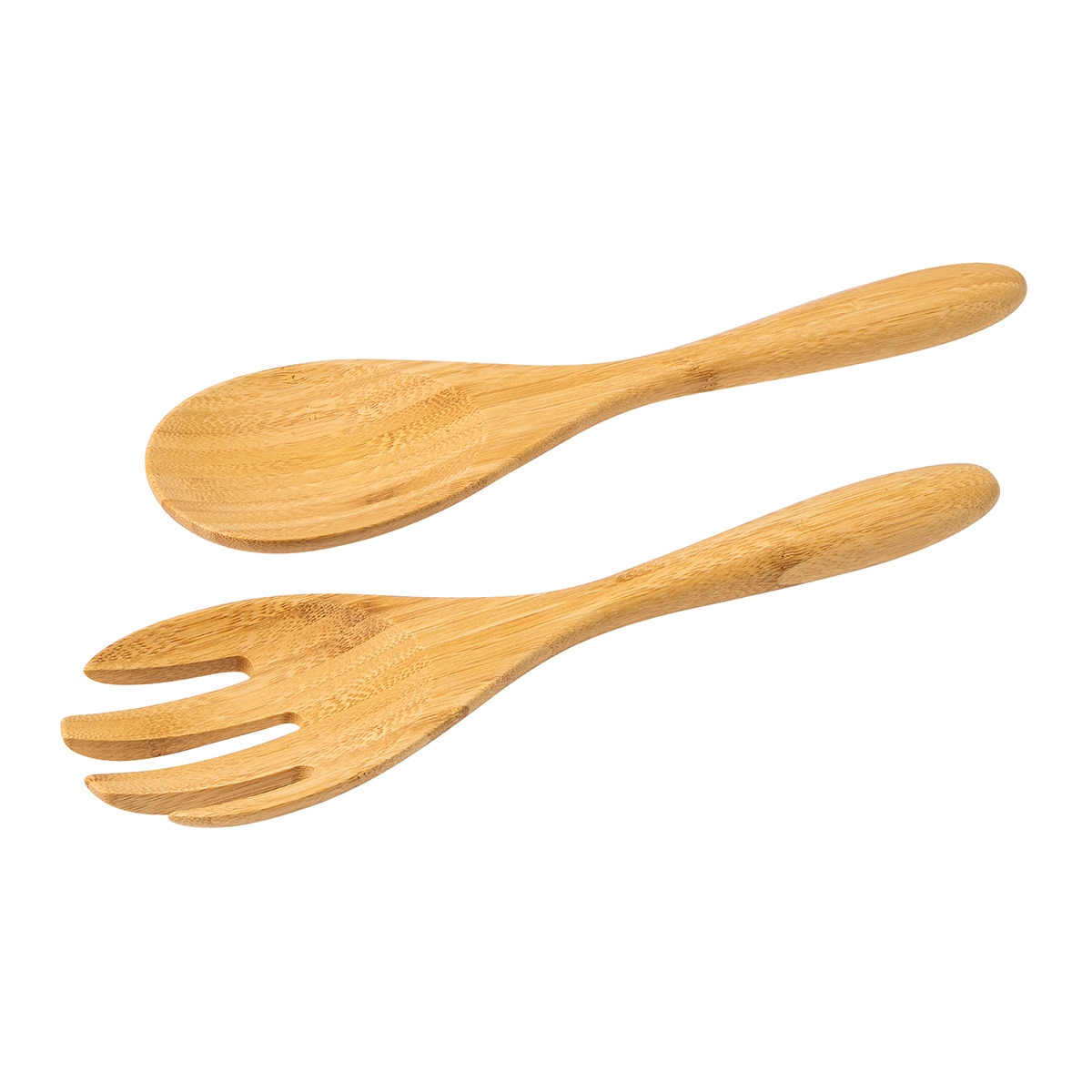Conjunto de bambu para servir saladas Alaior Castanho-1