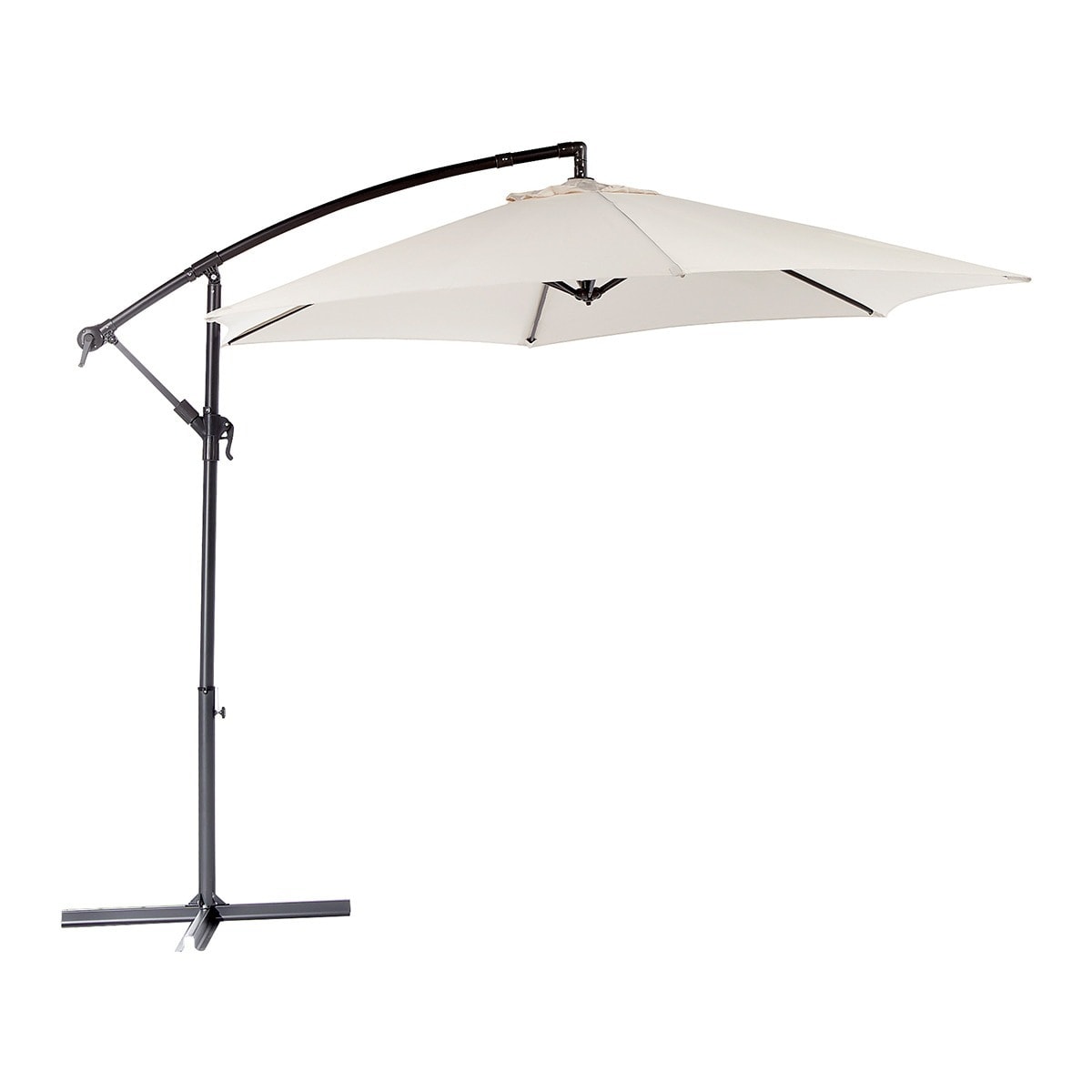 Parasol redondo excéntrico con estructura en antracita New Arc El Corte Inglés Natural-1