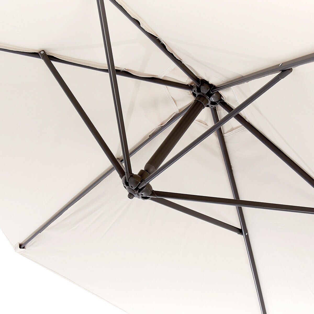 Parasol redondo excéntrico con estructura en antracita New Arc El Corte Inglés Natural-4