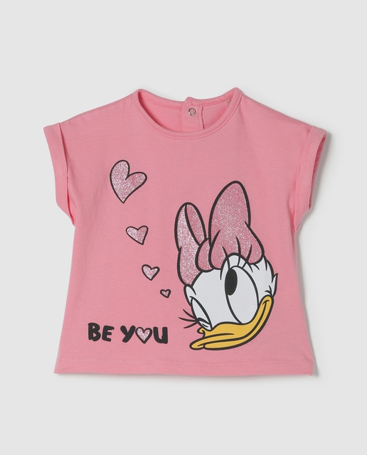 Camiseta de bebé niña rosa Daisy