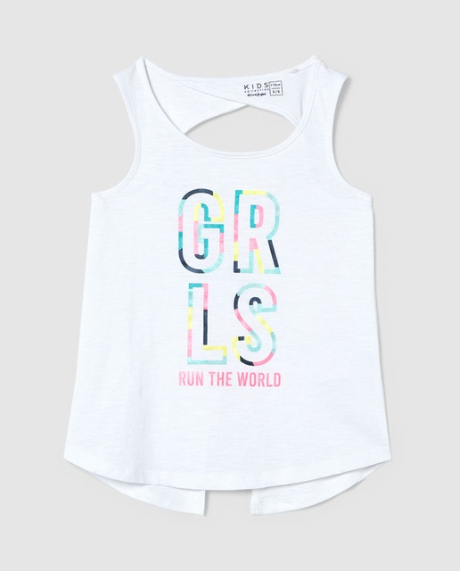 Camiseta de niña blanca ''GRLS''