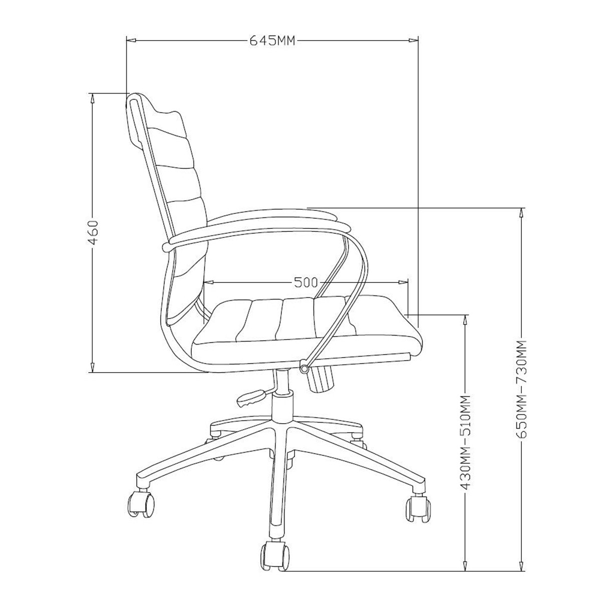 Cadeira de secretária em pele Uma Castanho-9