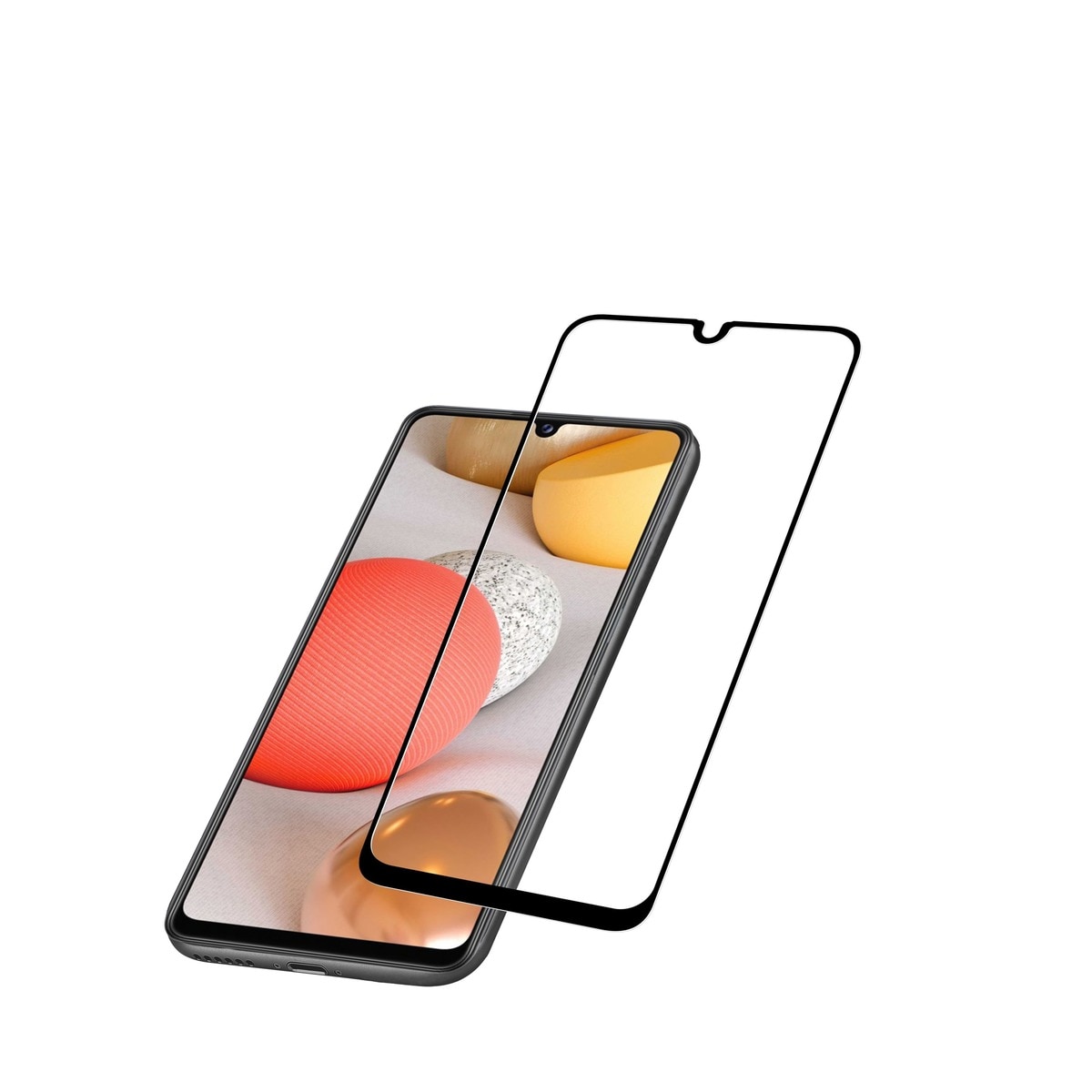 Película de Vidro Temperado Cellularline com Moldura Preta para Samsung Galaxy A42 5G 1