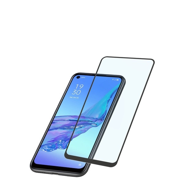 Imagem 0 de Película de Vidro Temperado Cellular line com Moldura Preta para Oppo A53/A53S