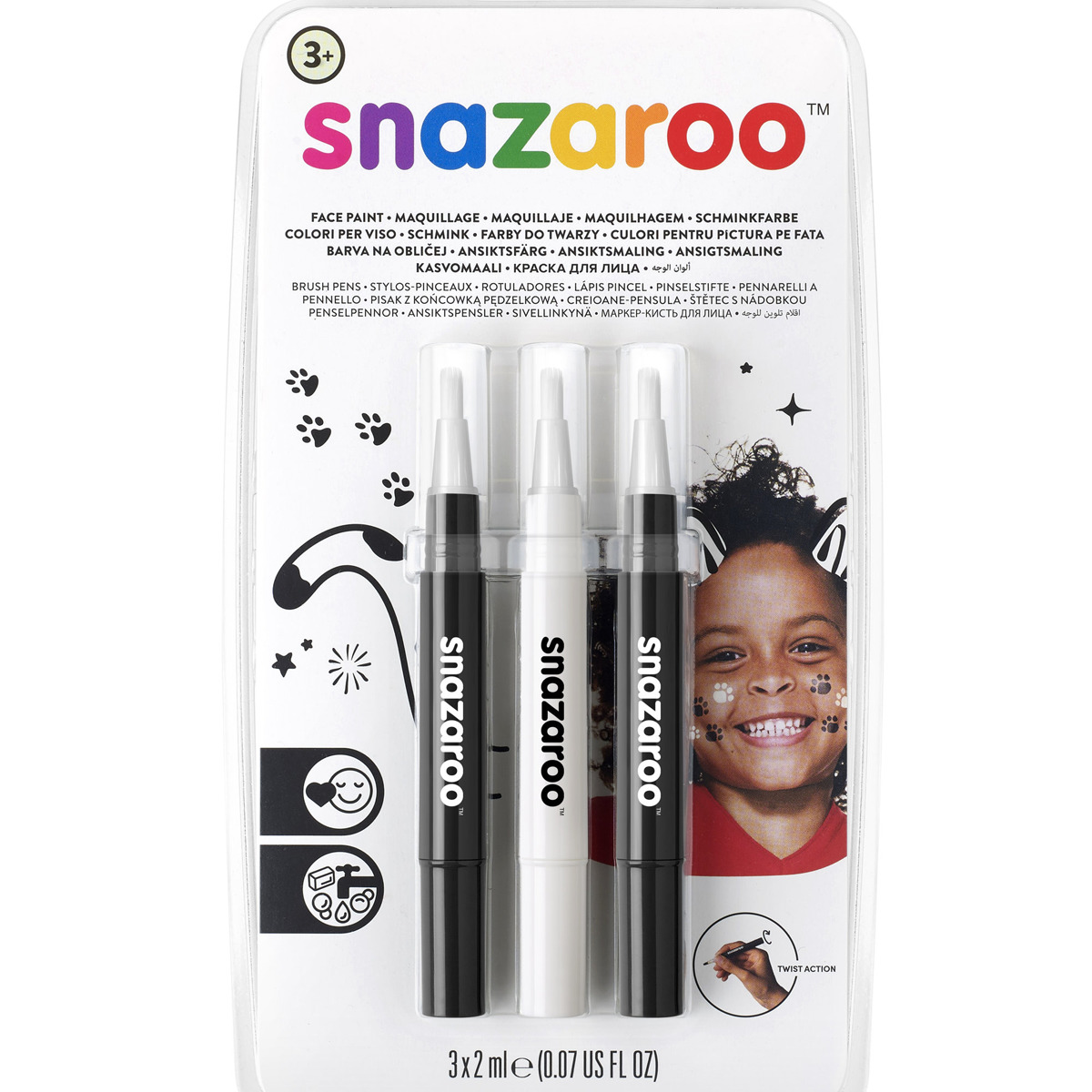 Set 3 Rotuladores Maquillaje Snazaroo Blanco y 2 Negros 1