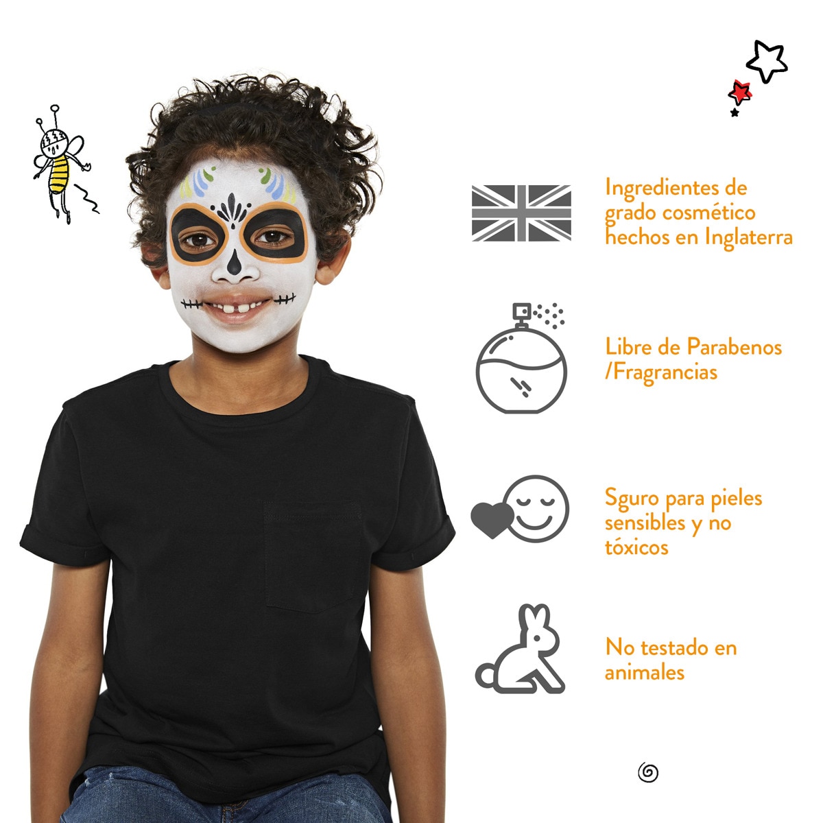 Set 3 Rotuladores Maquillaje Snazaroo Blanco y 2 Negros 9