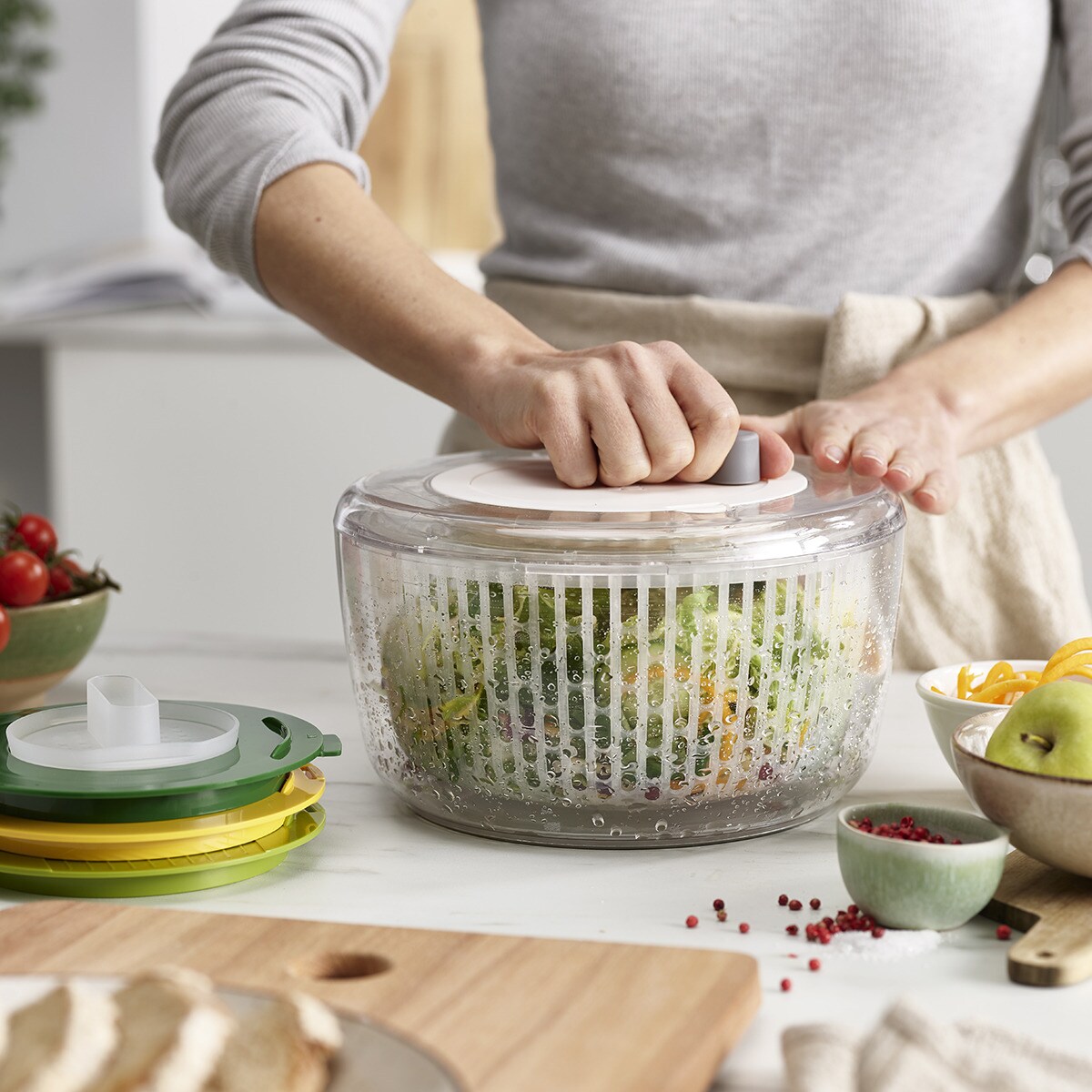 Centrifugadora de saladas Multi-Prep™ Transparente-10