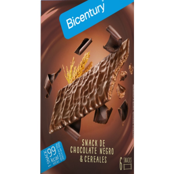 Barras de Cereais com Chocolate Preto embalagem 120 g