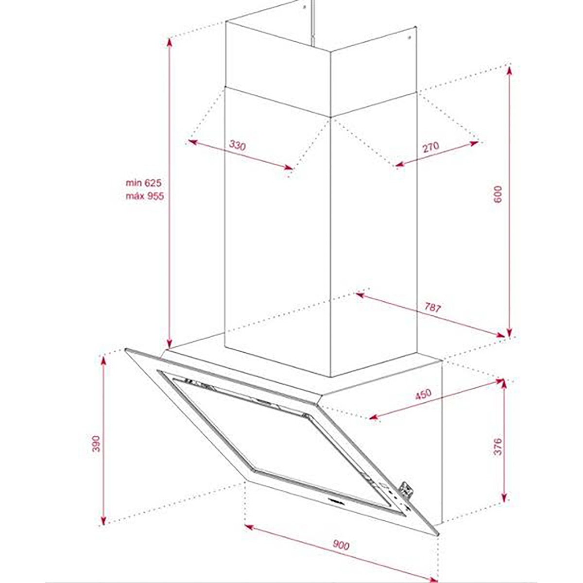 Campana decorativa Teka aspiración perimetral - QUADRODLV98660, Blanco-6