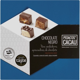 Bombons de Cacau, Caramelo e Creme de Avelã embalagem 100 g - Pedaços De Cacau