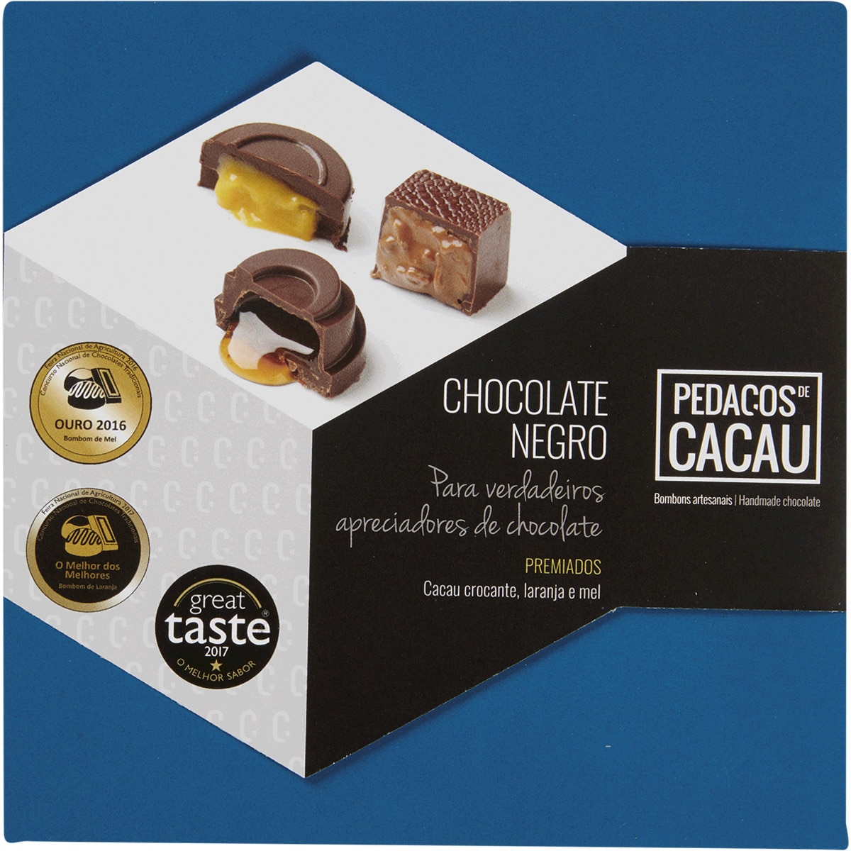 Bombons de Laranja, Cacau e Mel embalagem 100 g