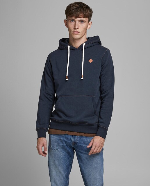 Sudadera de hombre con algodón BCI azul marino con capucha · Jack \u0026 Jones ·  El Corte Inglés