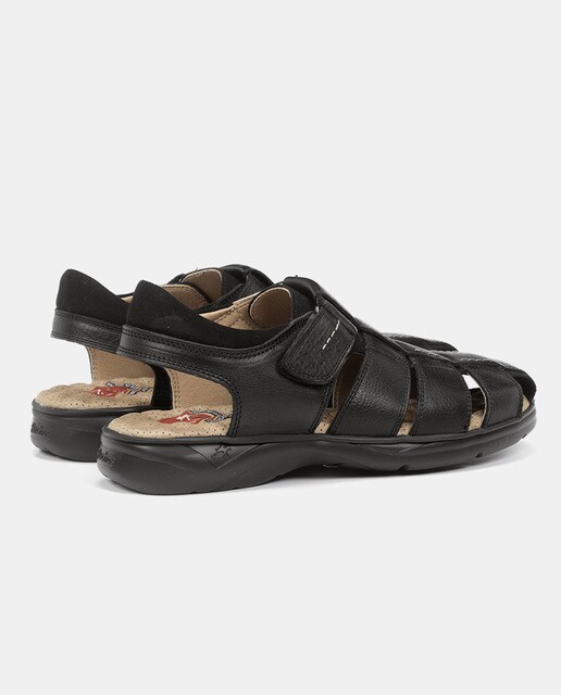 Sandalias de hombre Fluchos en piel de color negro · Fluchos · El Corte  Inglés