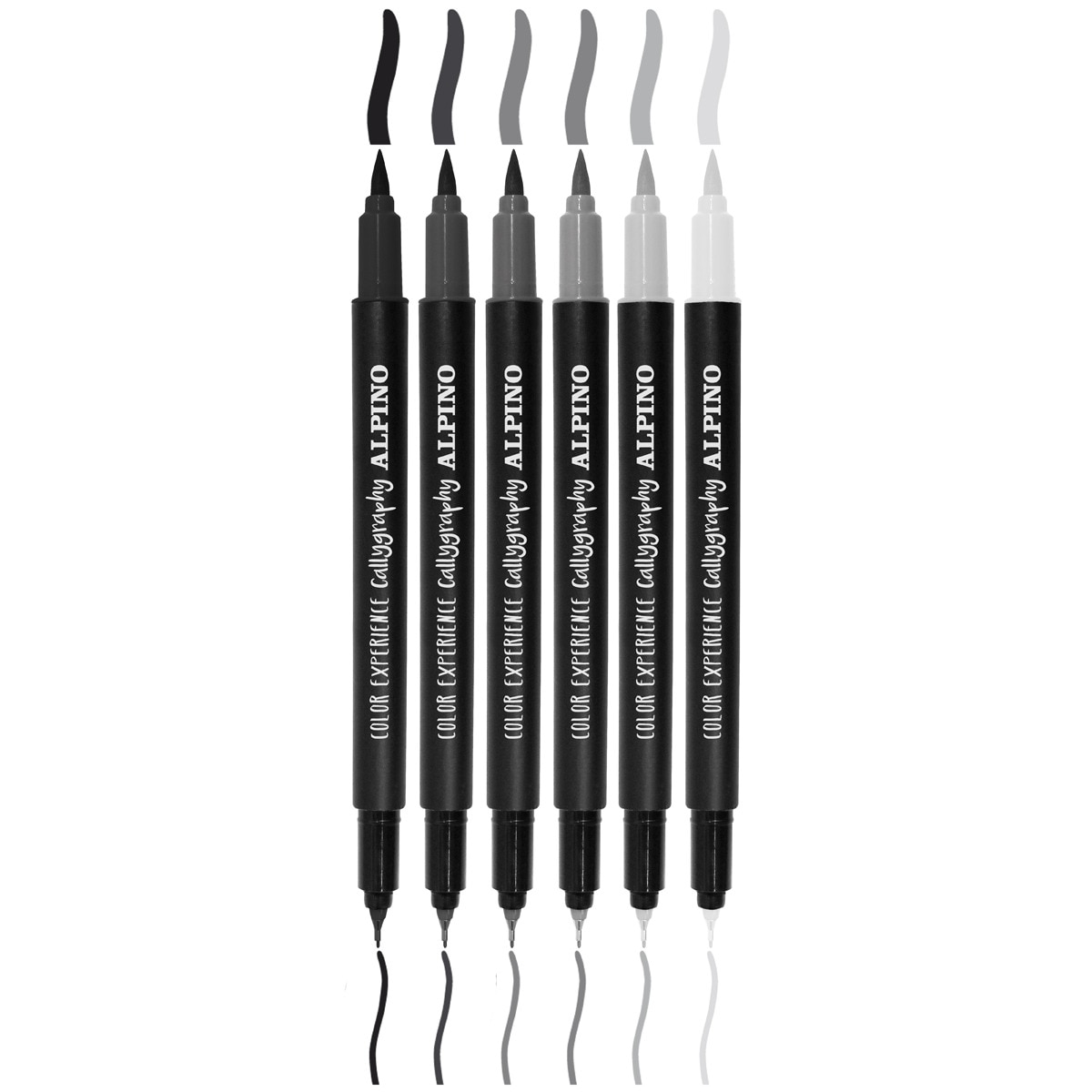 Set Callygraphy 6 Rotuladores con Doble Punta Alpino Gris 2
