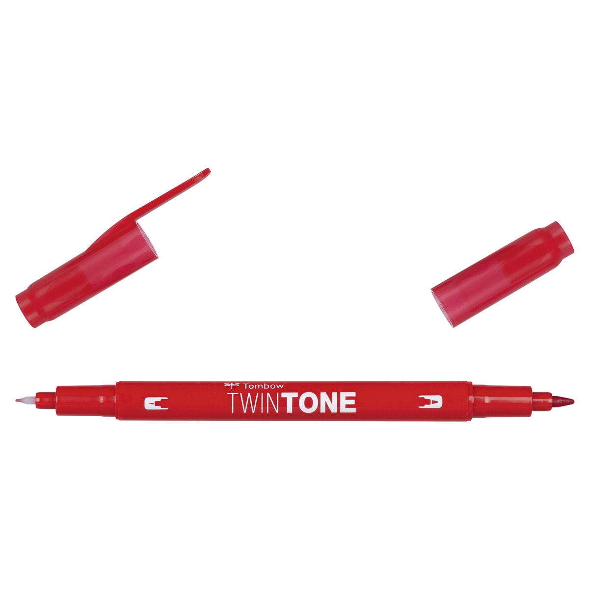 Rotulador Doble Punta TwinTone Base Agua Tombow Red 25 Rojo-2