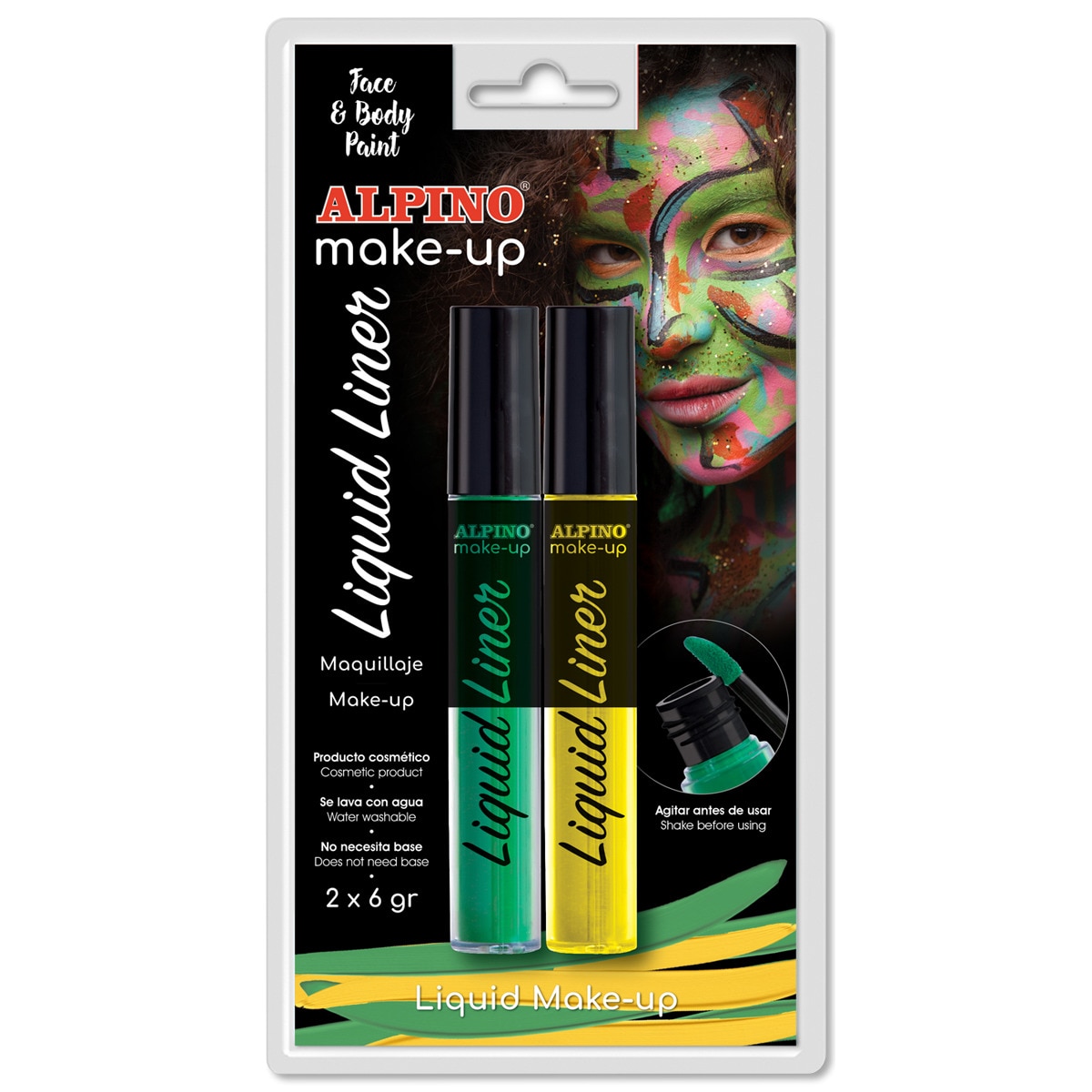 Imagen 0 de Blister Maquillaje 2 Liquid Liner Alpino Amarillo & Verde