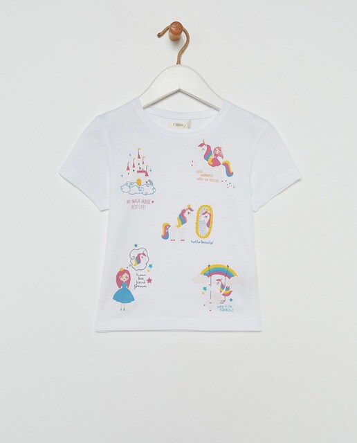 Camiseta de niña unicornios