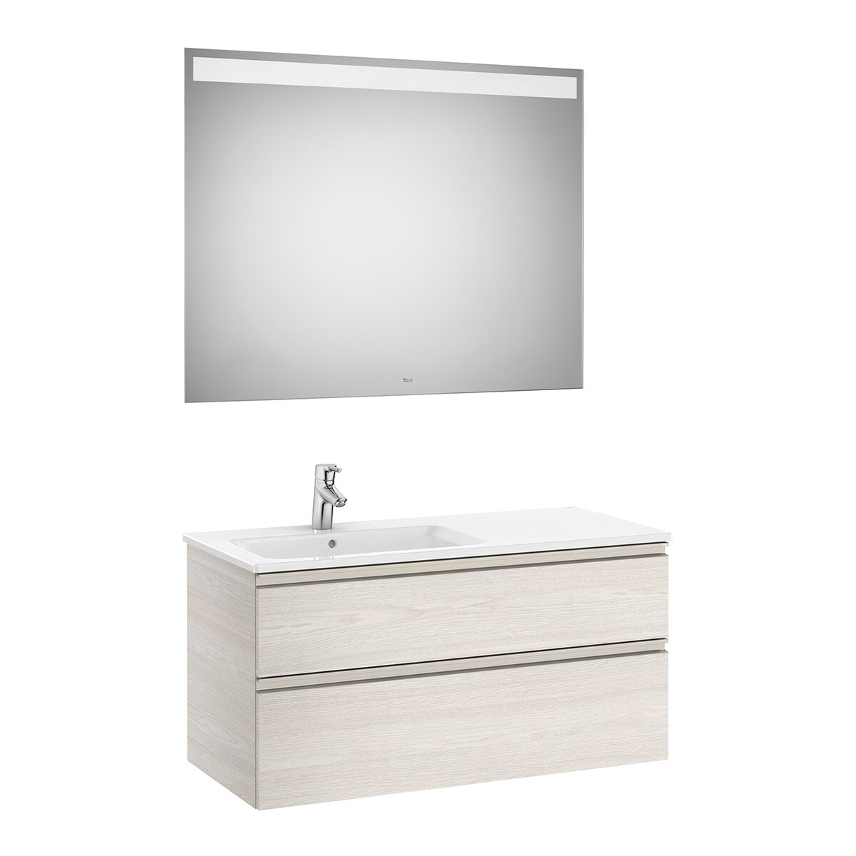 Conjunto con mueble de baño doble con 2 cajones, lavabo a la izquierda