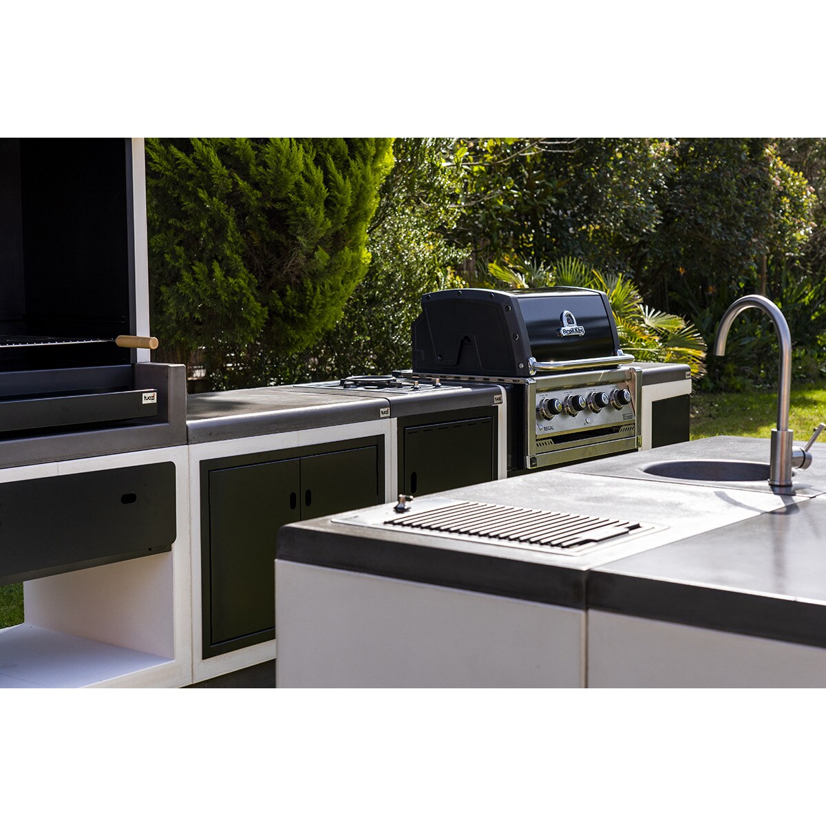 Barbacoa de gas encastrada Kitaway Blanco / Negro-8