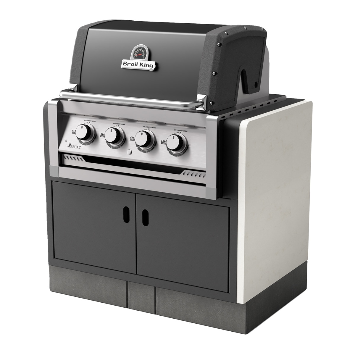 Barbacoa de gas encastrada Kitaway Blanco / Negro-1