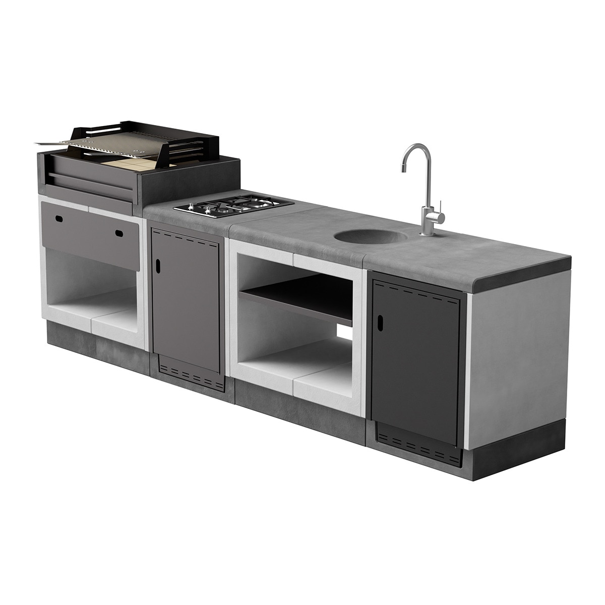 Módulo armario Kitaway Blanco / Negro-2