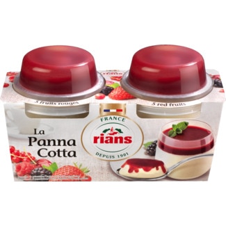 Panna Cotta de 5 Frutos Vermelhos Pack 2 embalagem 240 g - Rians