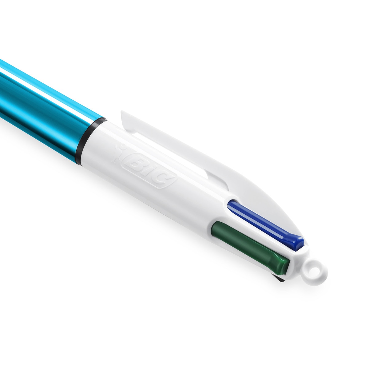 Bolígrafo  4 Colores Shine con Cuerpo Metalizado Azul Punta Media BIC 4