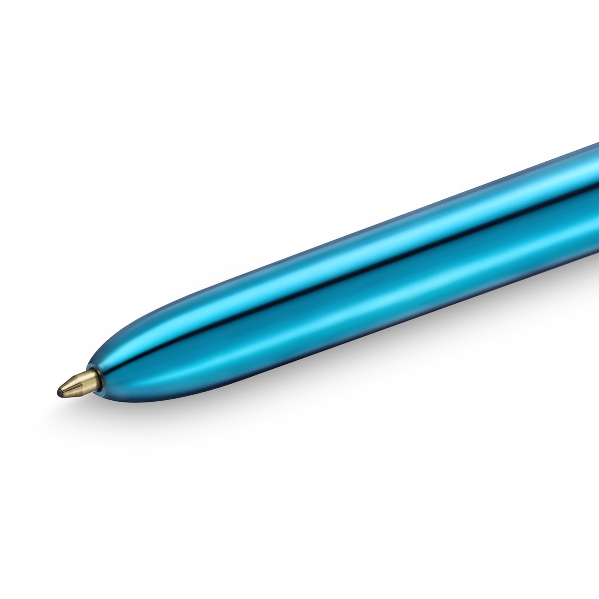 Bolígrafo  4 Colores Shine con Cuerpo Metalizado Azul Punta Media BIC 3