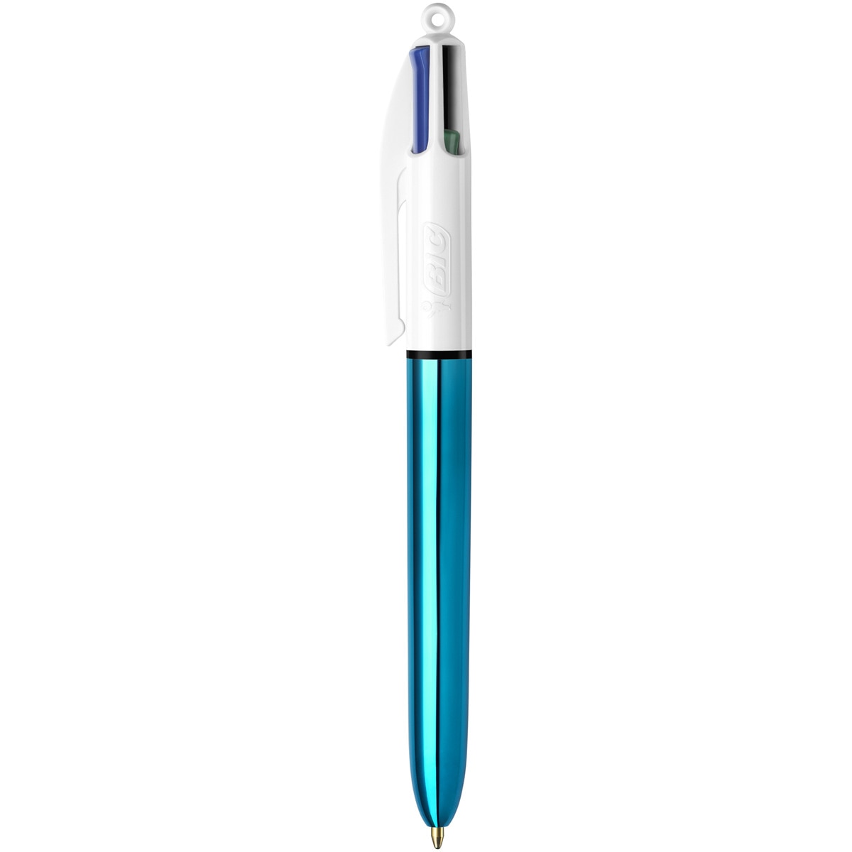 Bolígrafo  4 Colores Shine con Cuerpo Metalizado Azul Punta Media BIC 2