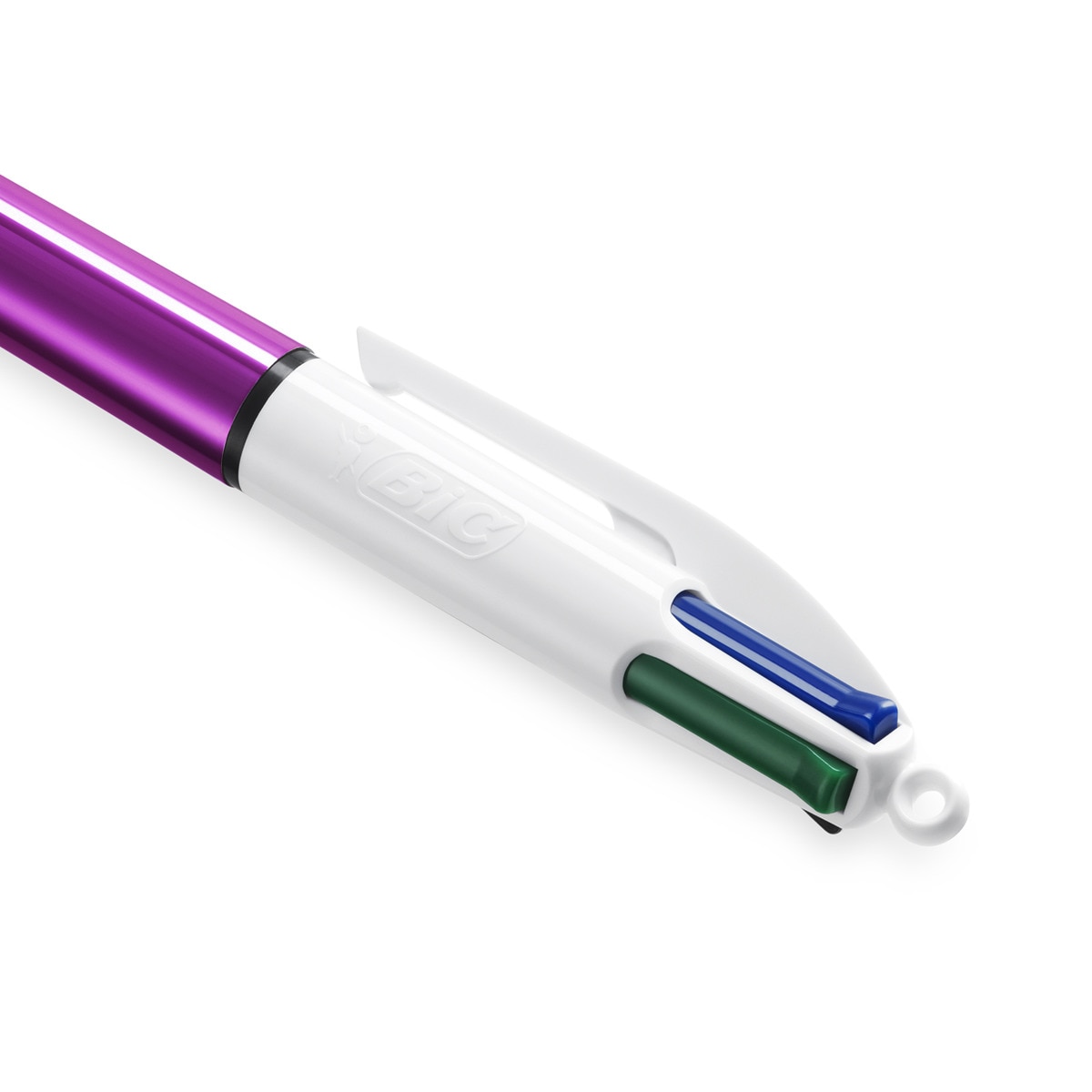 Bolígrafo  4 Colores Shine con Cuerpo Metalizado Morado Punta Media BIC 4
