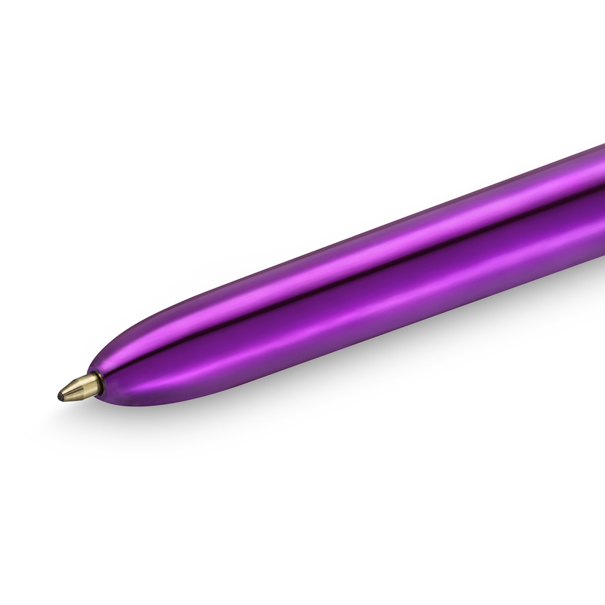 Bolígrafo  4 Colores Shine con Cuerpo Metalizado Morado Punta Media BIC 3