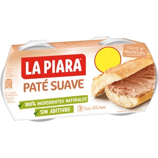 paté de hígado de cerdo suave sin gluten pack 2 latas 75 g - La Piara