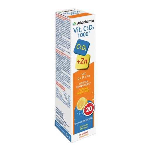 Imagen 0 de 20 Comprimidos Vitamina C&D3 1000 mg + Zinc Arkopharma