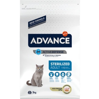 Ração para Gato Esterilizado Adulto 1 a 10 Anos com Peru e Cevada embalagem 3 kg - Advance