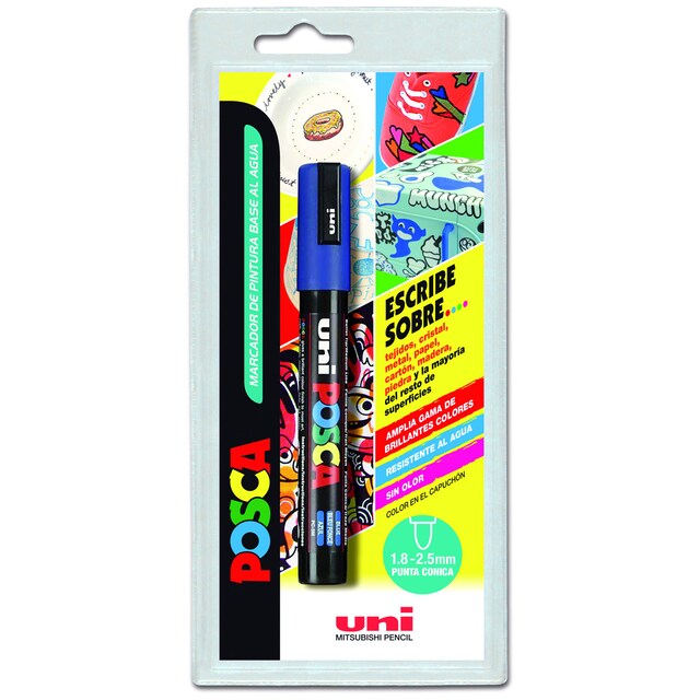 Imagen 0 de Blister Marcador Uni Posca PC 5 m. azul Uni Ball