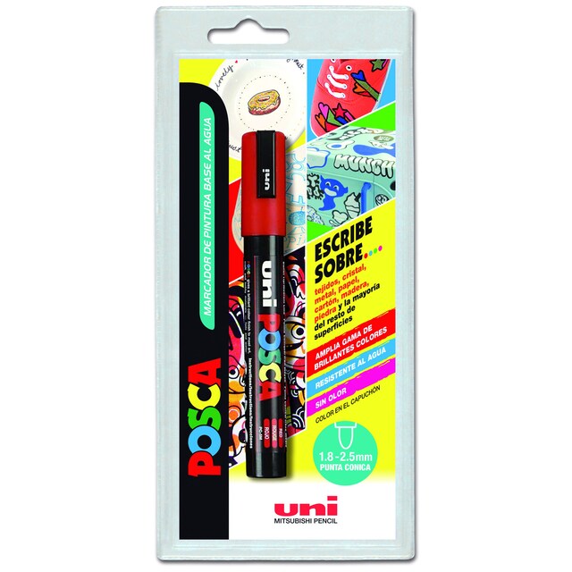 Imagen 0 de Blister Marcador Uni Posca PC 5 m. rojo Uni Ball