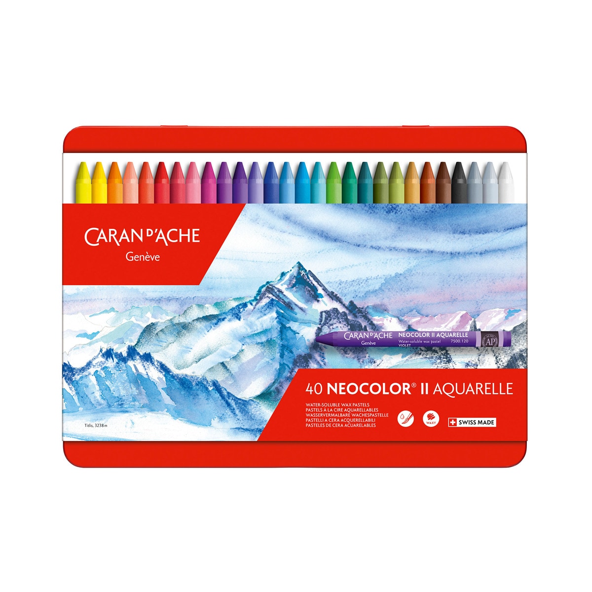 Cera Acuarelable Neocolor II 40 Surtidos Caran d'Ache Multicolor Multicolor-2